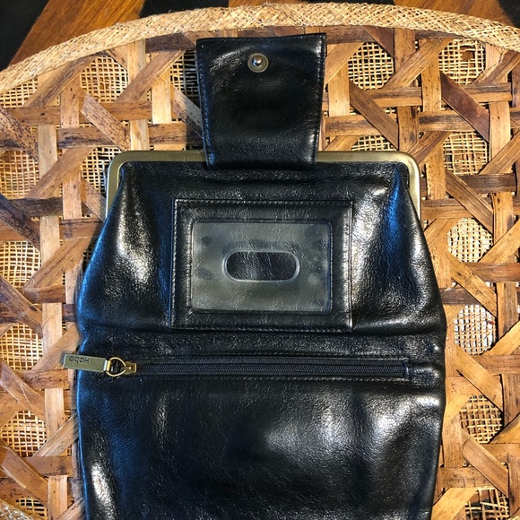 Very Vintage Hobo International Black Leather Wallet Coin Clutch - Picture 4 of 7